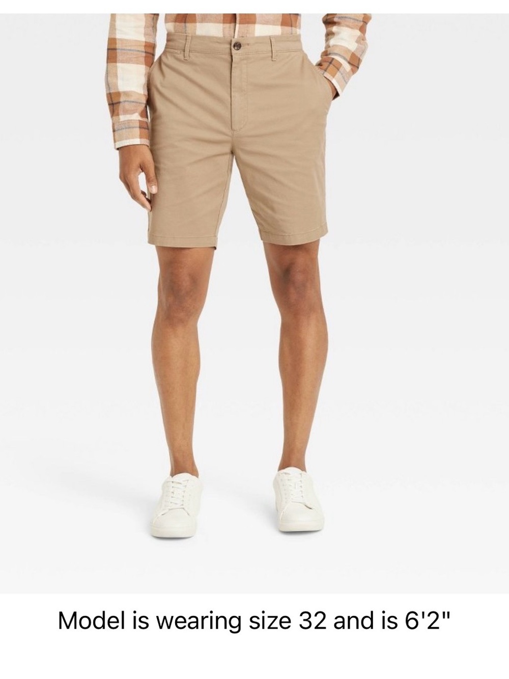 Goodfellow & Co Tan Flat-Front Chino Shorts